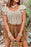 Openwork Ruffled Scoop Neck Knit Top - Byyde