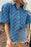 Pocketed Collared Neck Short Sleeve Womens Denim Shirt – Stylish Ladies Denim Shirt - Byyde