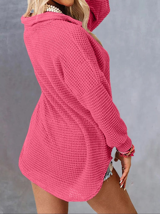 Waffle Knit Button-Down Shirt - Byyde