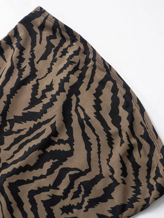 Zebra Print Maxi Dress with Side Slit - Byyde