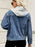 Drawstring Hooded Button Up Denim Jacket - Byyde