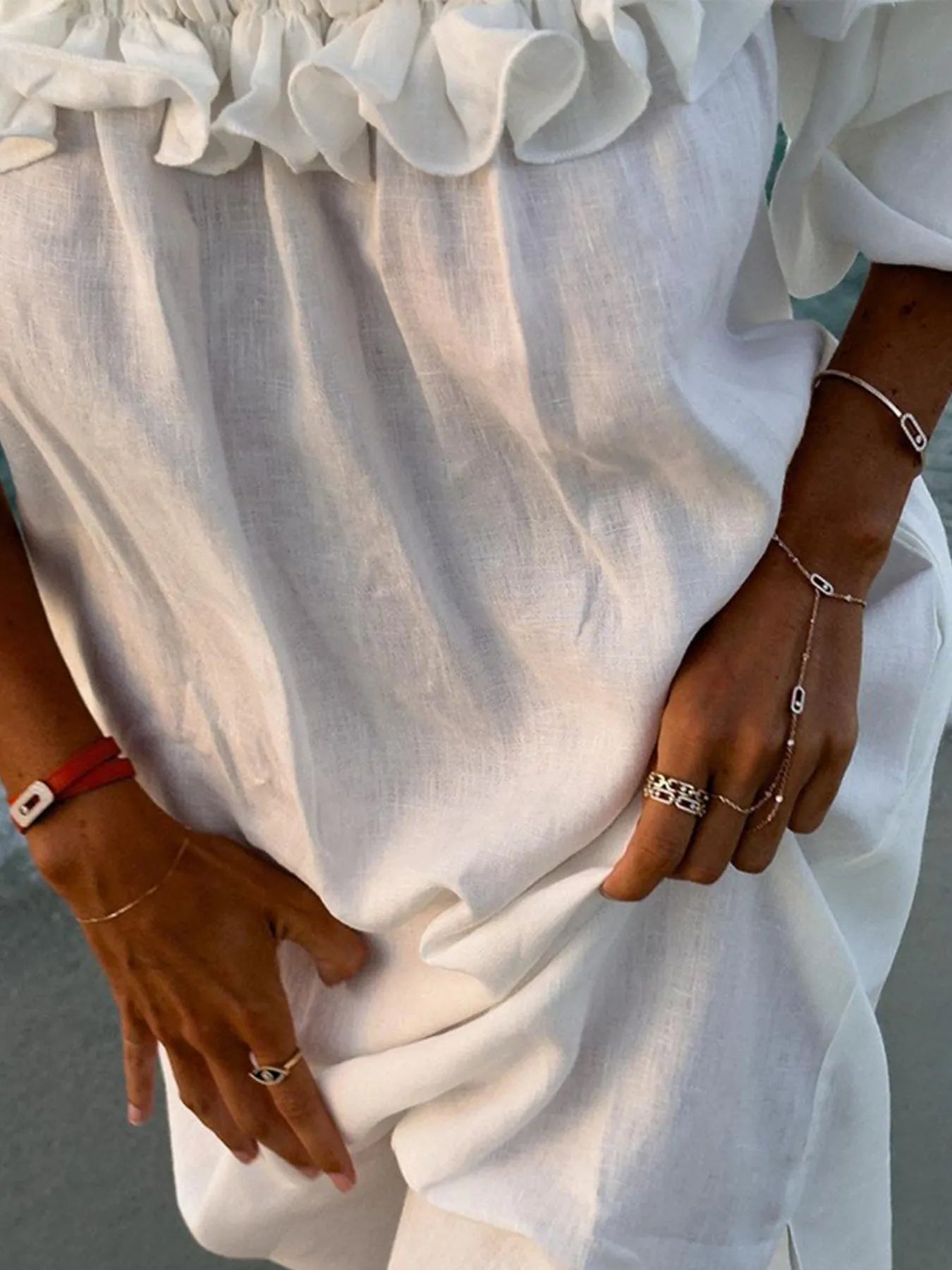 Side Slit Off-Shoulder Dress - Byyde