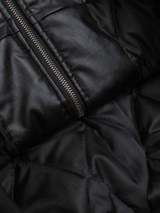 Men's Faux Fur Hooded Contrast Bomber Jacket - Byyde