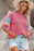 Color Block Round Neck Long Sleeve Sweatshirt - Byyde