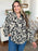 Double Take Full Size Printed Ruffle Trim Balloon Sleeve Shirt - Byyde