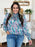 Double Take Full Size Printed Smocked Long Sleeve Blouse - Byyde