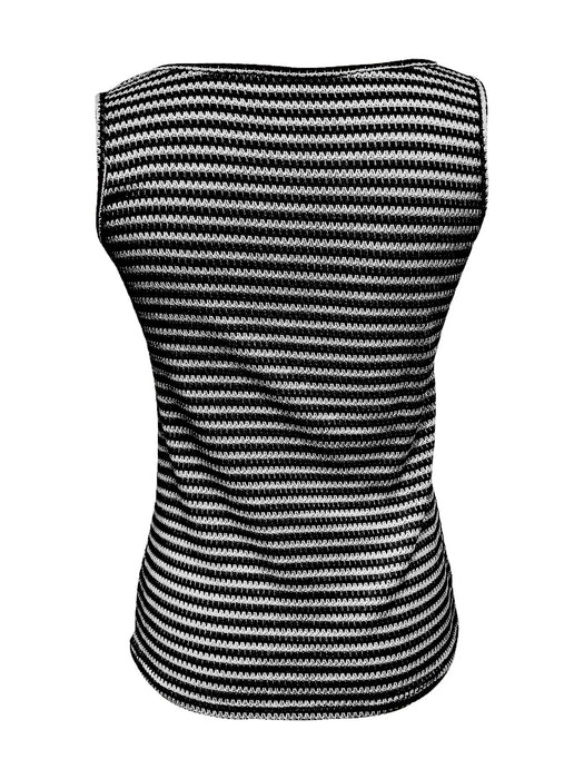 Striped Round Neck Tank Top - Byyde
