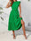 Frill Mock Neck Ruffled Cap Sleeve Midi Dress - Byyde