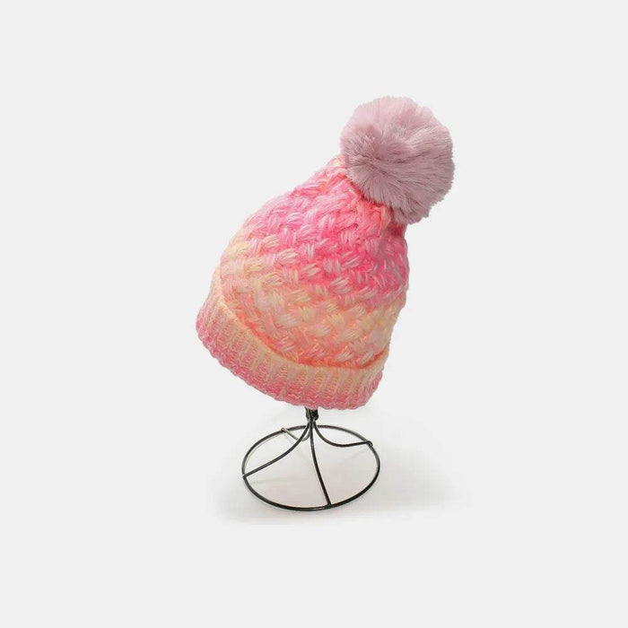 Gradient Knit Hat with Pompom - Byyde