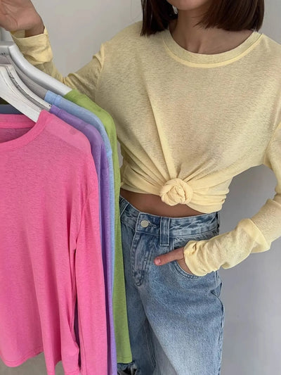 Knotted Long Sleeve T-Shirt - Byyde