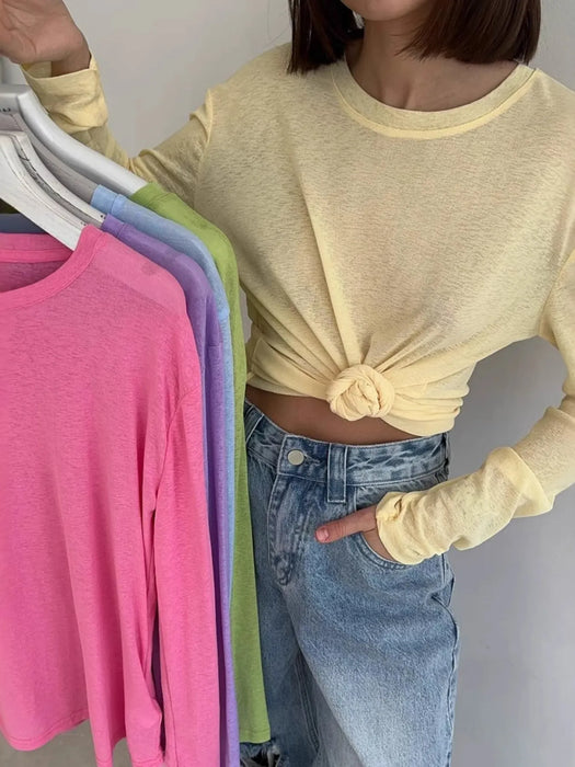 Knotted Long Sleeve T-Shirt - Byyde