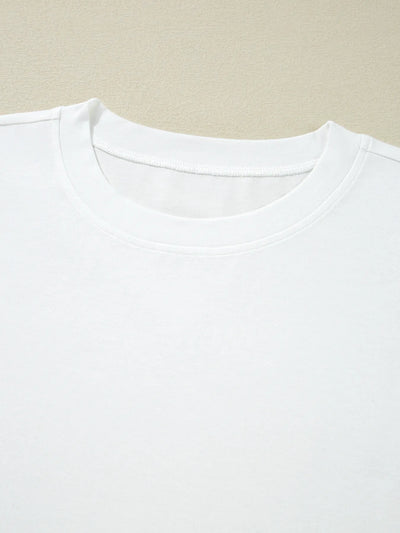 Lace Long Sleeve Insert Drop Shoulder Tee - Byyde
