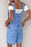 Button Front Denim Overall Shorts with Front Pockets - Byyde