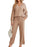 Ribbed Knit Top and Pants Lounge Set with Button Detail - Byyde