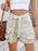 High Waist Belted Cargo Denim Shorts - Byyde