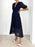 Eyelet Lace V-Neck Midi Dress with Puff Sleeves - Byyde