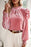 Tie Up Mock Neck Velvet Fabric Long Sleeve Blouse - Byyde