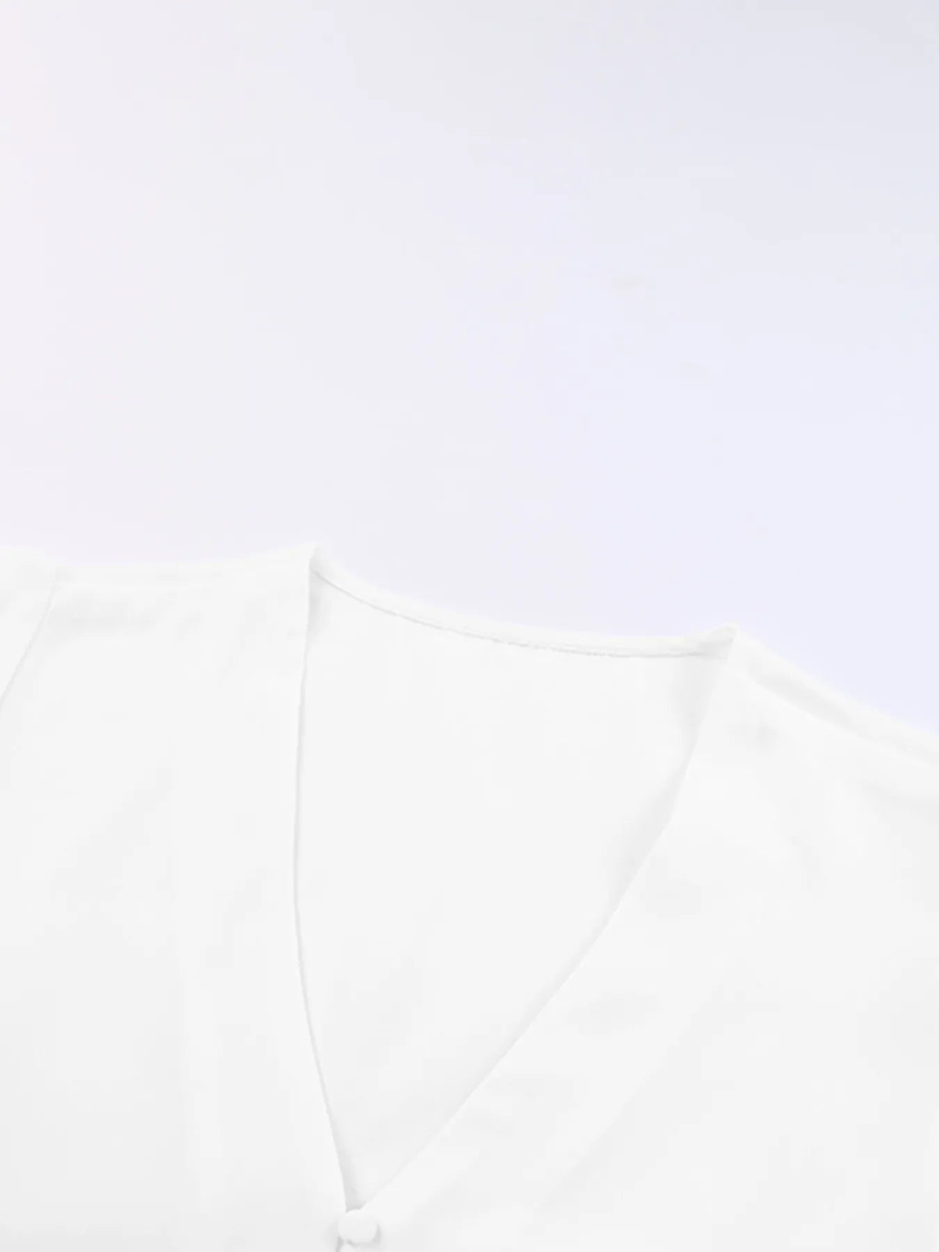V-Neck Tie-Front Flutter Sleeve Blouse - Byyde