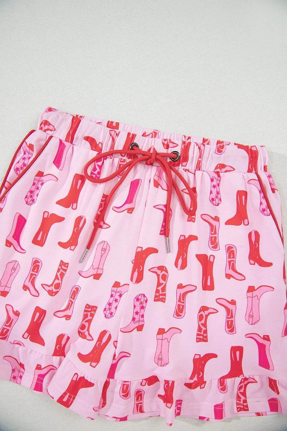 Cowgirl Boots Printed Shirt and Shorts Set - Byyde