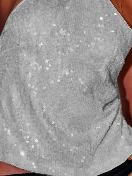 Sequined Halter Neck Cami - Byyde