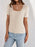 Ribbed Square Neck Short Sleeve Knit Top - Byyde