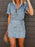 Button-Up Puff Sleeve Denim Shirt Dress - Byyde