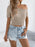 Openwork Single Shoulder Short Sleeve Knit Top - Byyde