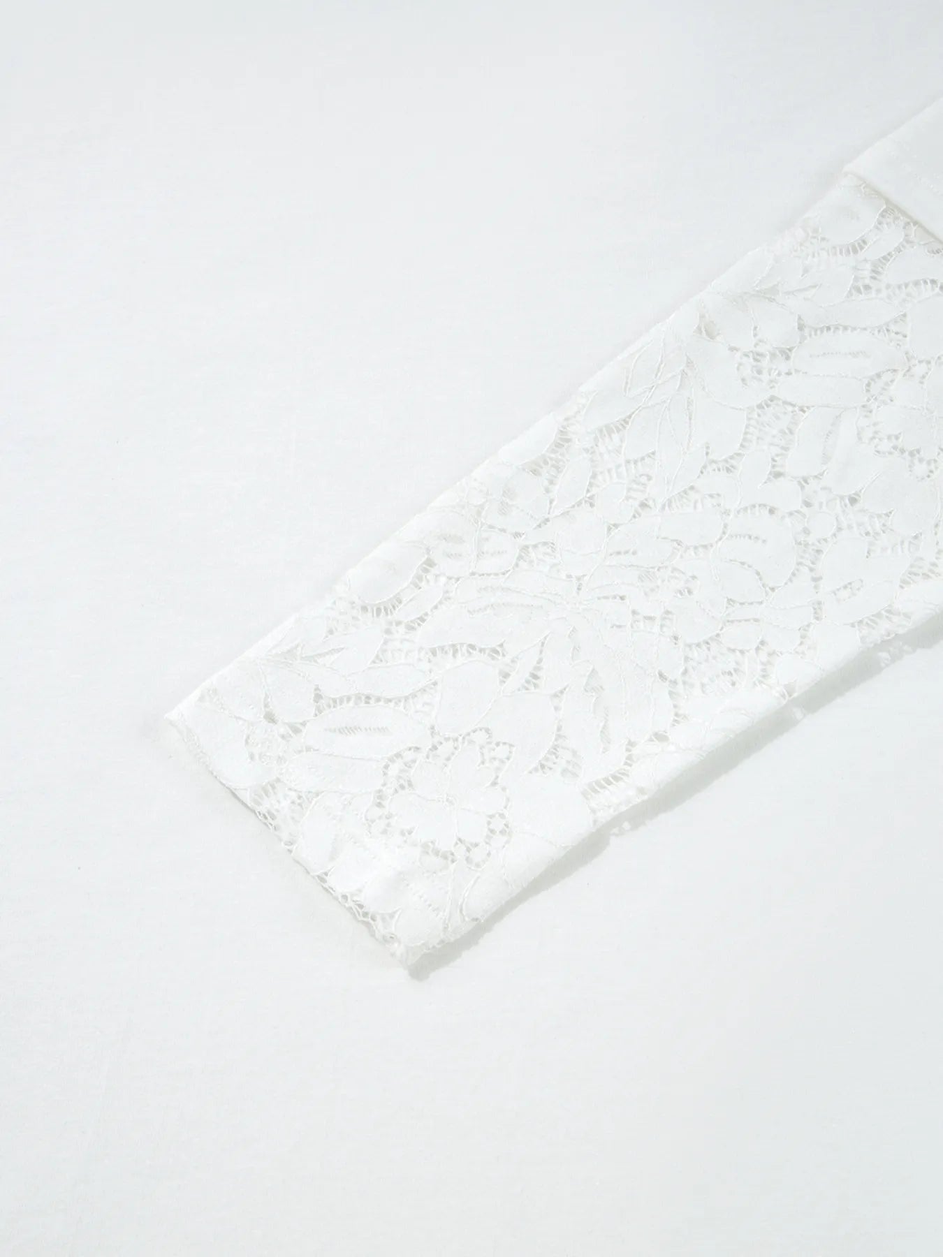 Lace Long Sleeve Insert Drop Shoulder Tee - Byyde
