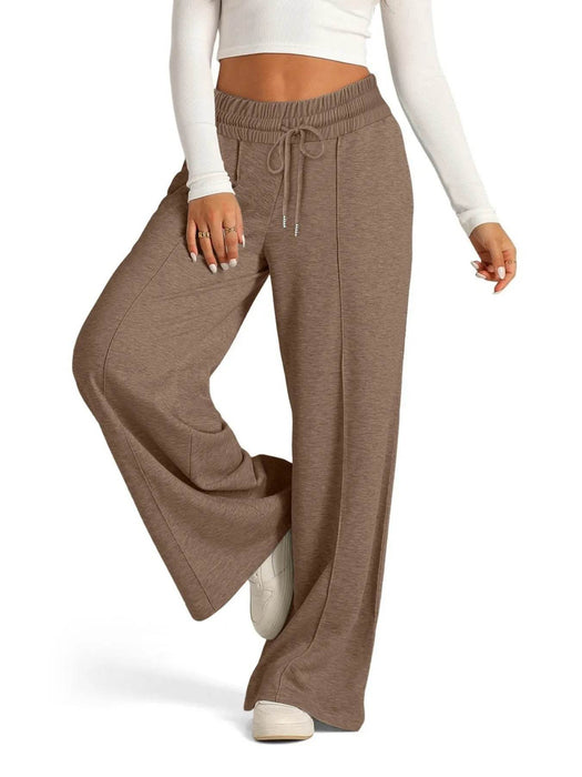 Full Size Drawstring Relaxed Fit Wide Leg Pants Plus Size - Byyde