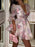 Floral Print Ruffled Mini Dress with Deep V-Neck - Byyde
