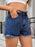 Washed Raw Hem Denim Shorts - Byyde