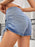Ruched Side Drawstring Denim Shorts - Byyde