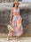 Printed V-Neck Top and Midi Skirt Set - Byyde