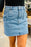 Acid Wash Bowknot Details High Waist Denim Skirt - Byyde