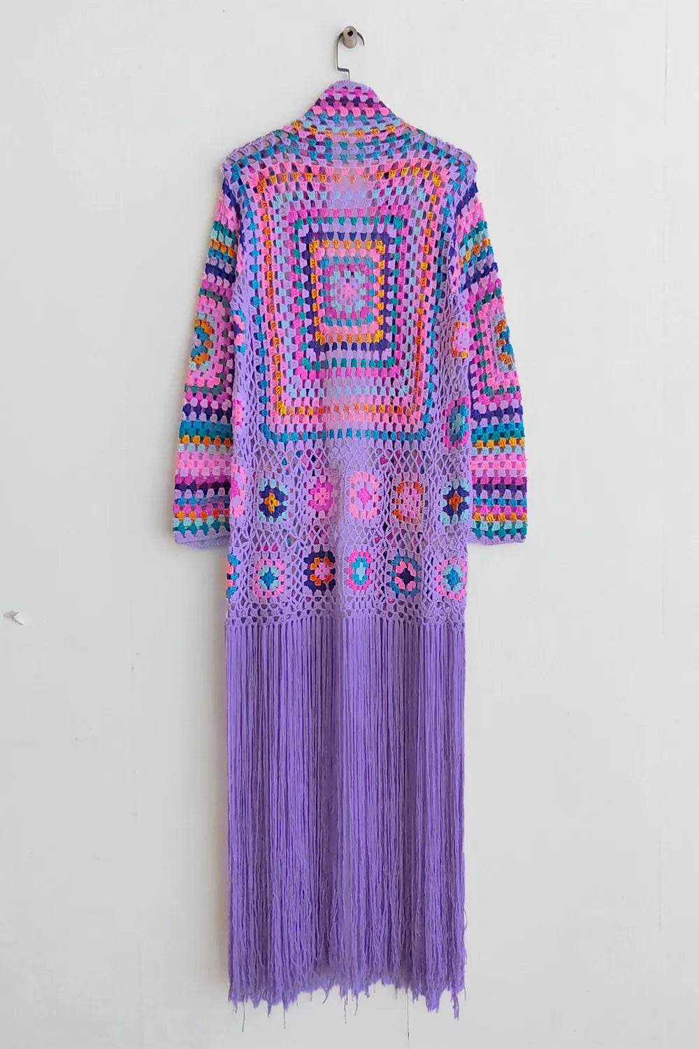 Fringe Tied Long Sleeve Cardigan - Byyde