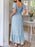 Square Neck Puff Sleeve Ruffle Trim Maxi Dress - Byyde