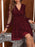 Sparkling Surplice Balloon Sleeve Mini Dress - Byyde