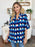 Double Take Full Size Geometric Notched Half Sleeve Blouse - Byyde