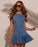 Sleeveless Cutout Back Bow Tie Denim Dress - Byyde