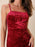 Asymmetrical Velvet Cami Dress with Ruffle Hem - Byyde