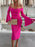 Off Shoulder Bell Sleeve Bodycon Midi Dress - Byyde