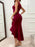 Ruffle Hem V-Neck Bodycon Dress - Byyde