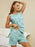 Printed Round Neck Top and Shorts Lounge Set - Byyde