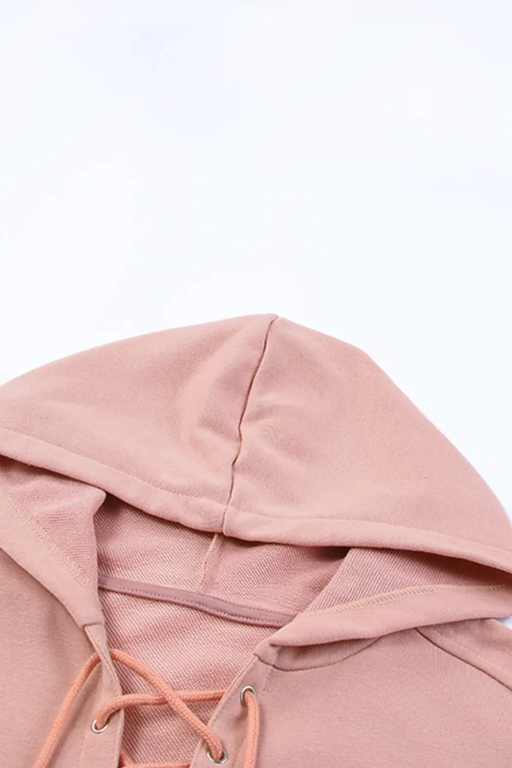Lace Up Long Sleeve Hoodie - Byyde