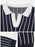 Stripe Contrast Collar Long Sleeve Knit Top - Byyde