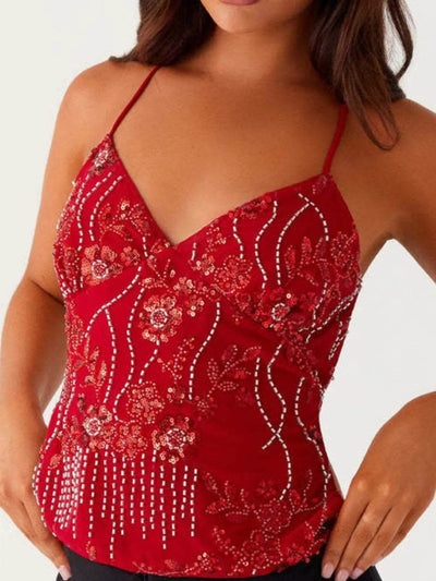 Crisscross Back V-Neck Cami - Byyde