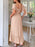 Square Neck Puff Sleeve Ruffle Trim Maxi Dress - Byyde