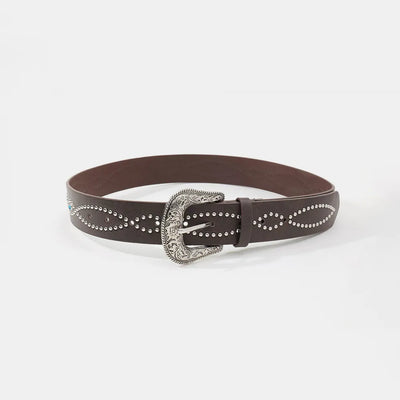 PU Leather Rhinestone Belt - Byyde