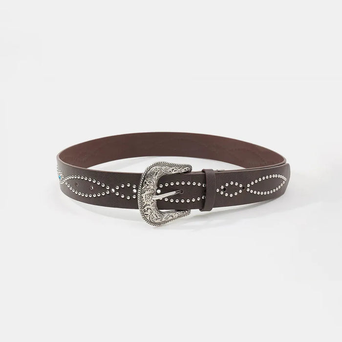 PU Leather Rhinestone Belt - Byyde