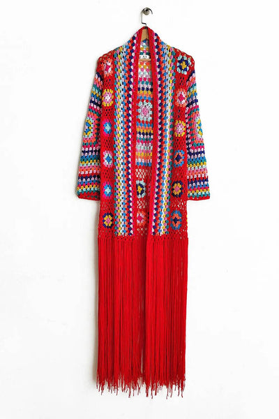 Fringe Tied Long Sleeve Cardigan - Byyde